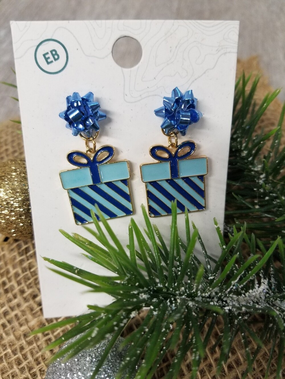 Gift Box Earrings With Metallic Bows